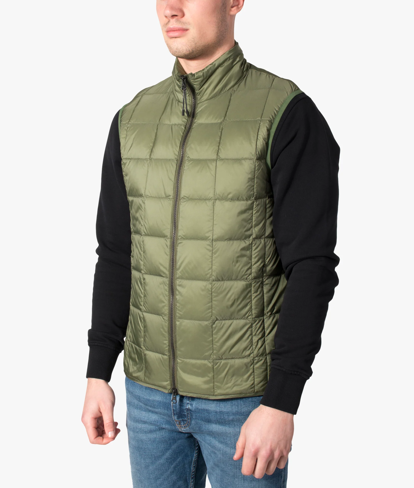 High Neck W-Zip Inner Down Gilet - Image 5