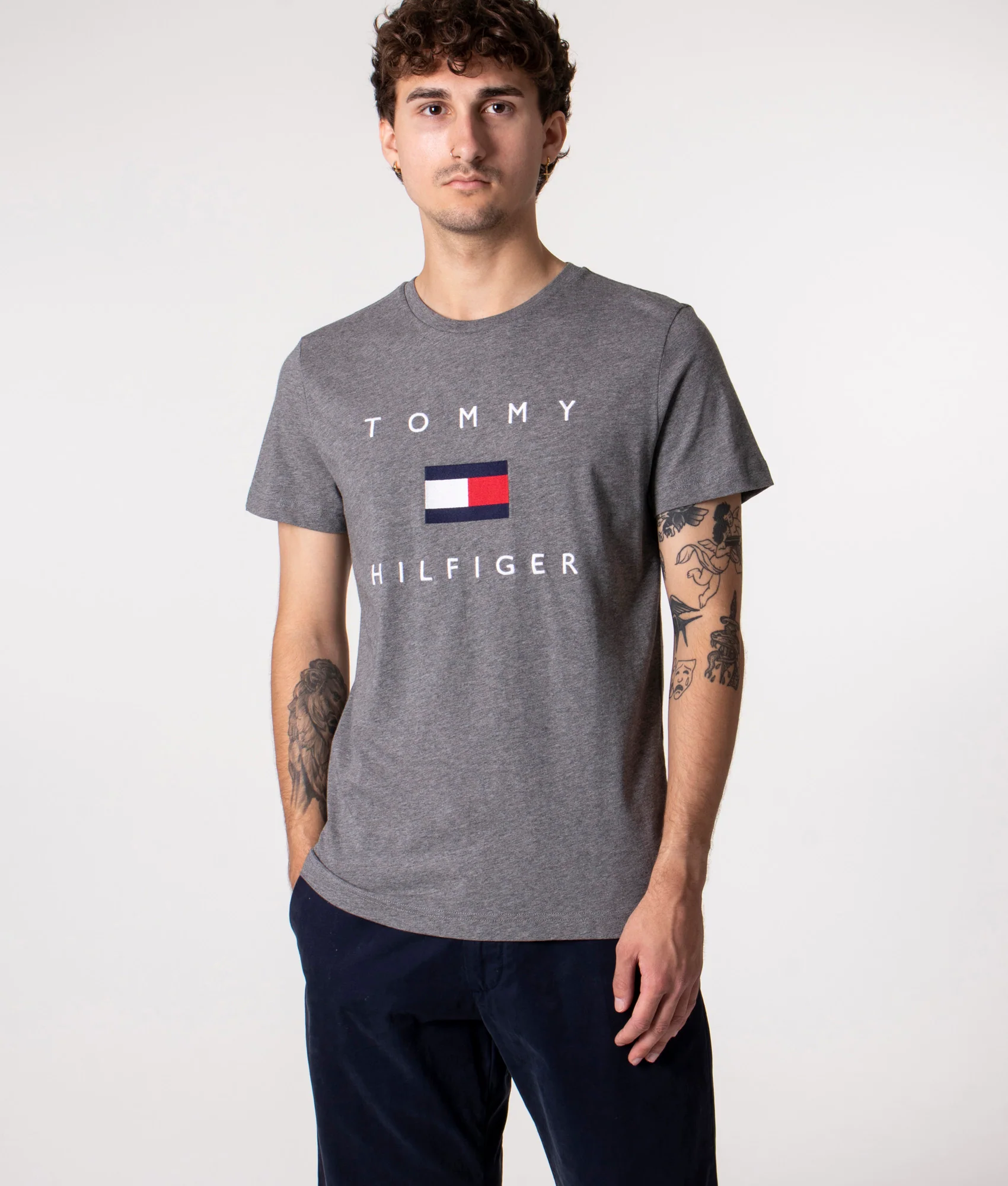 Slim Fit Tommy Flag Print T-Shirt