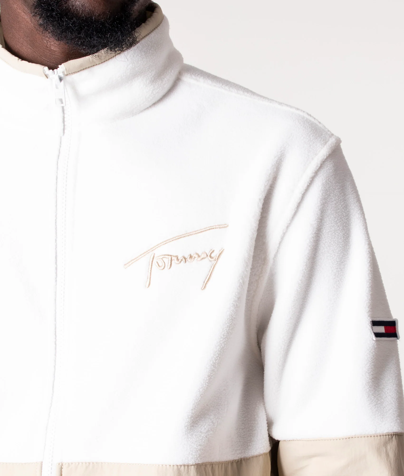 Signature Mix Media Retro Zip Through Sweatshirt - Image 2