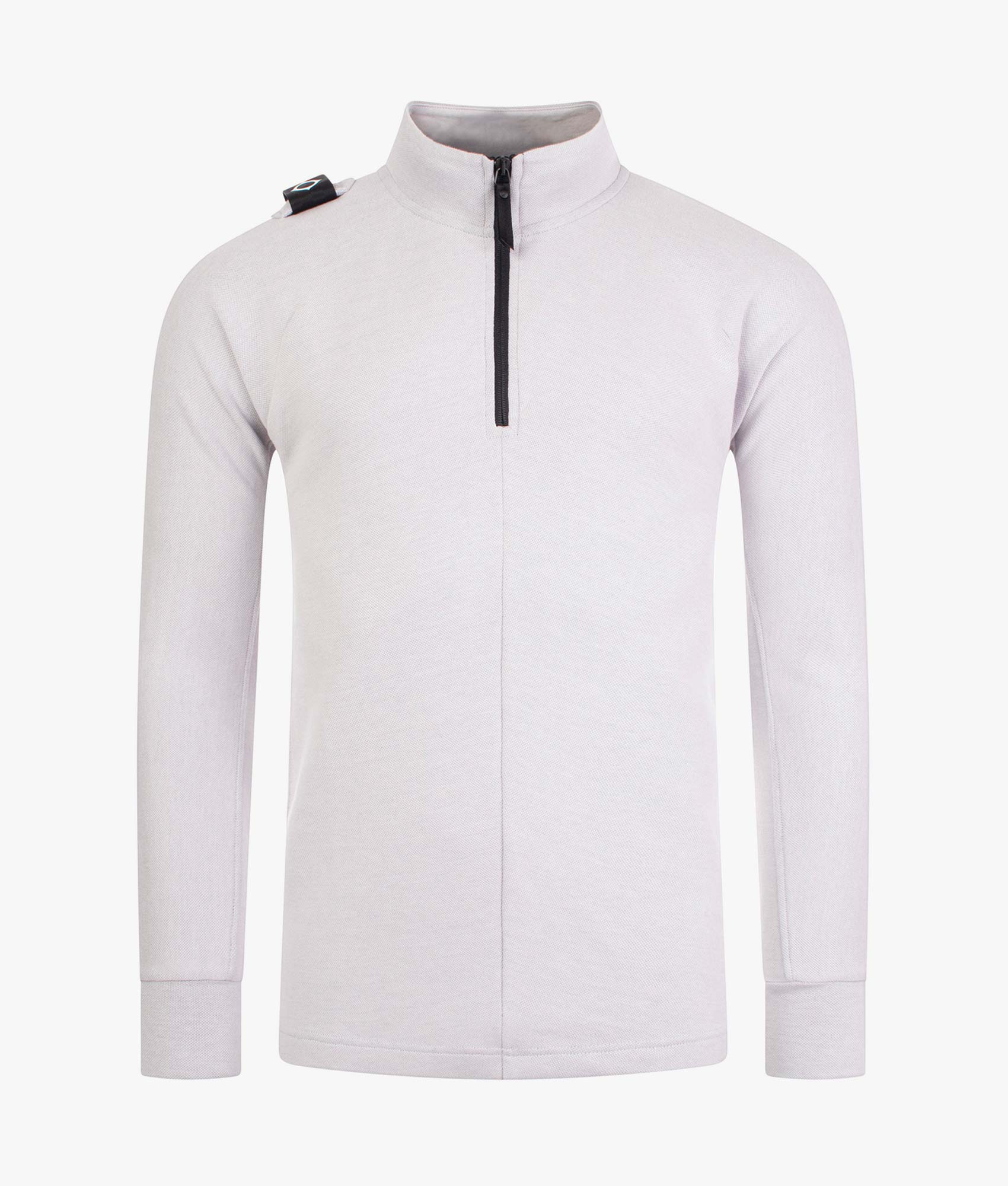 Two Tone Fabric Funnel Neck Zip Top - Image 2