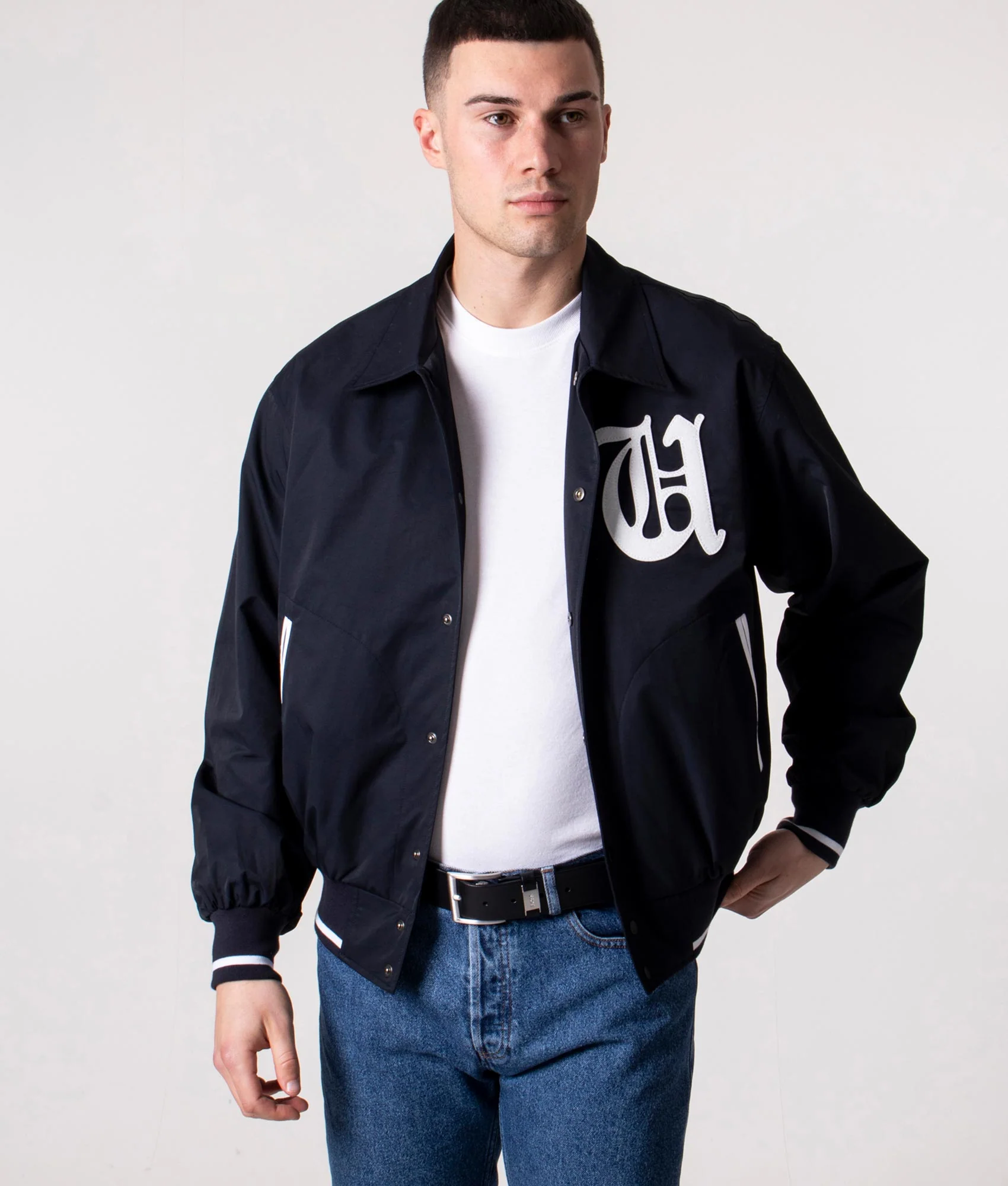 Relaxed Fit Varsity Bomber Jacket - Image 4