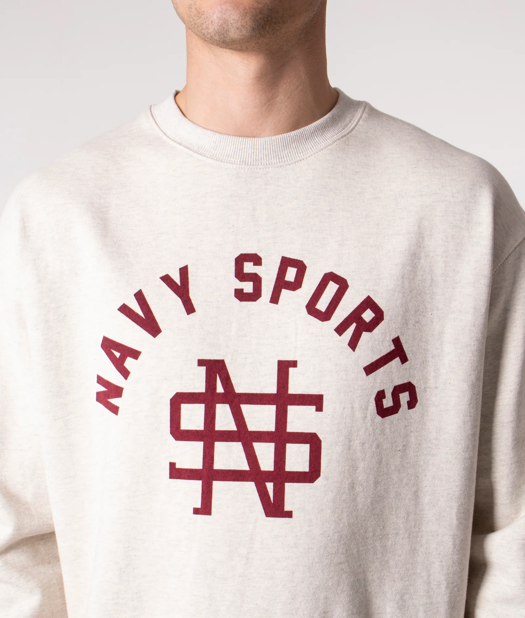 Relaxed Fit Navy Sports Logo Sweatshirt - Image 2