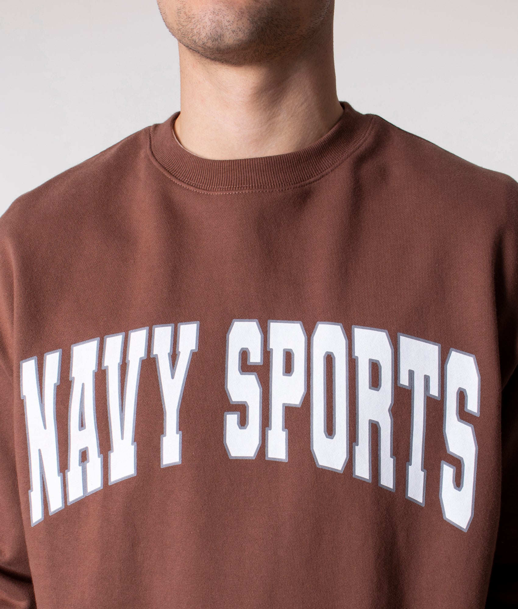Relaxed Fit Navy Sports Arch Logo Sweatshirt - Image 2