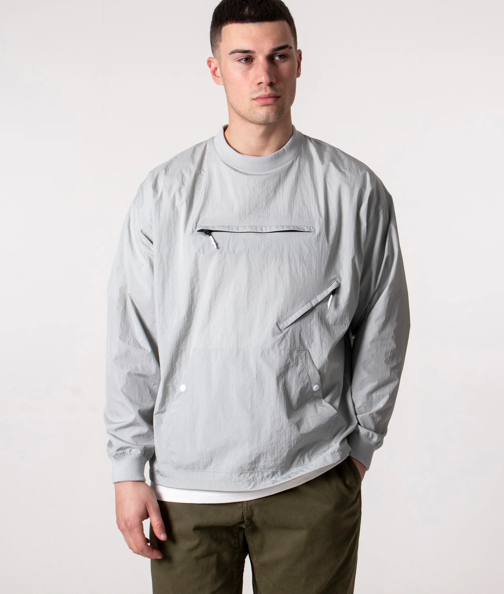 Relaxed Fit Long Sleeve Windbreak T-Shirt - Image 3