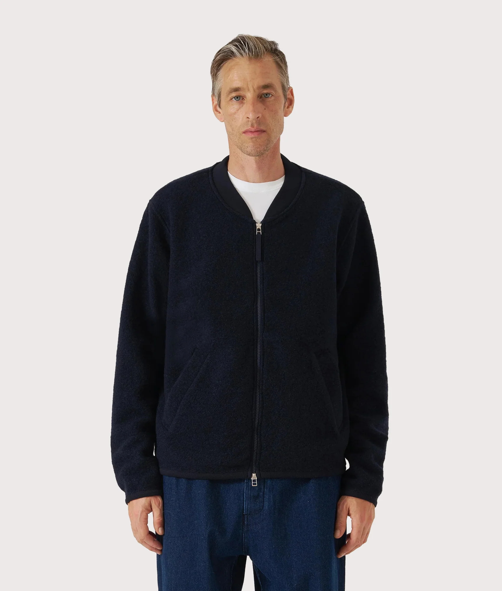 Wool Zip Bomber Jacket - Image 2