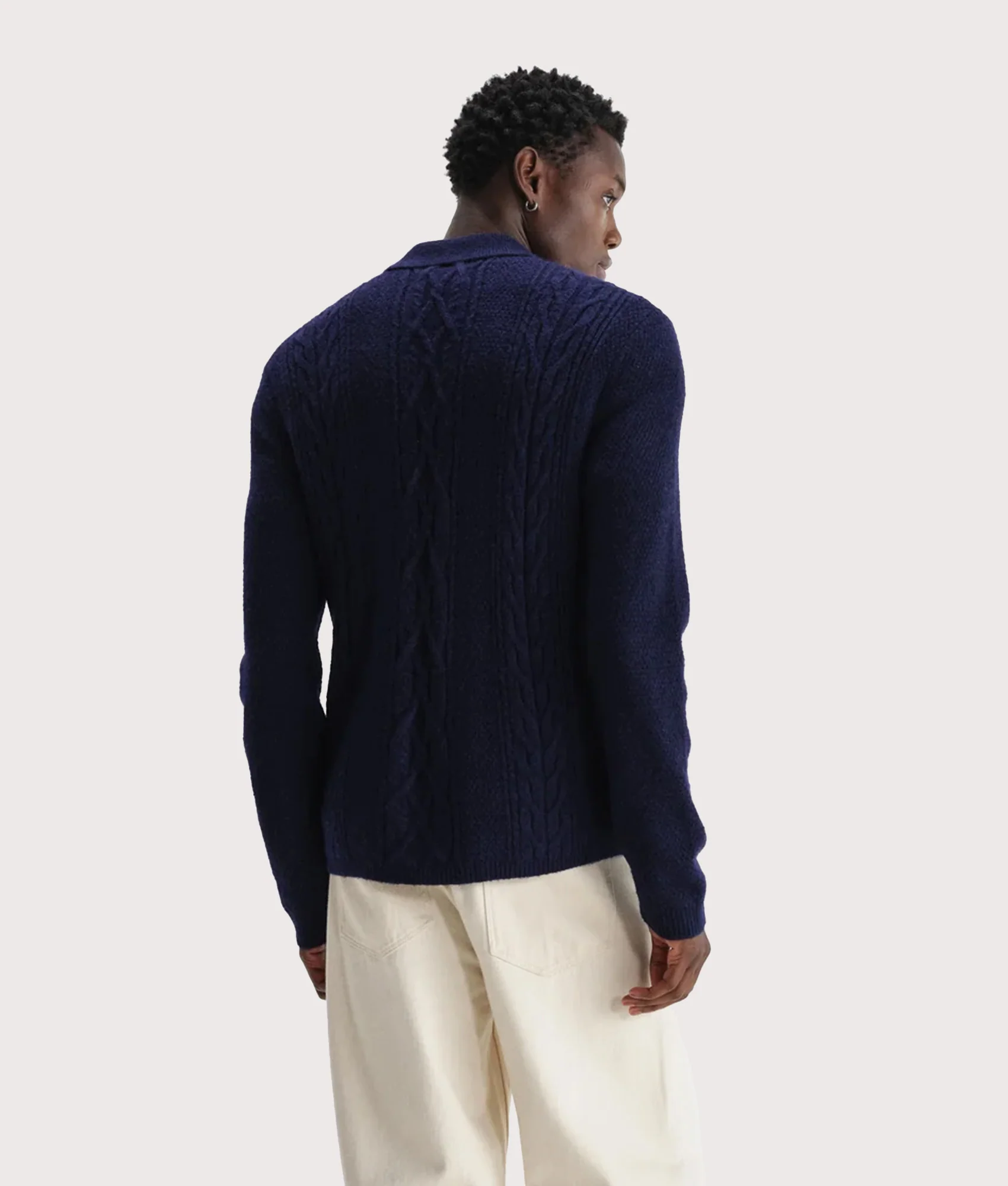 Relaxed Fit Friar Zip Knit Cardigan - Image 3