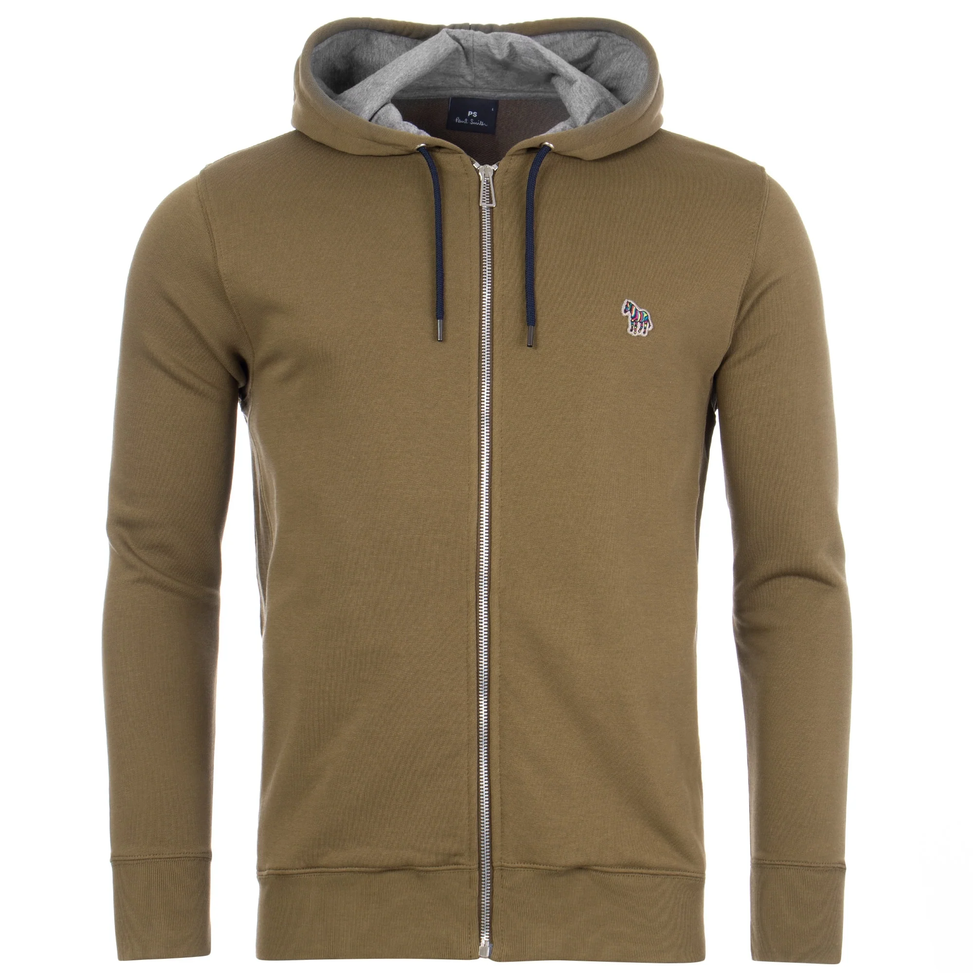 Regular Fit Zebra Logo Zip Through Hoodie