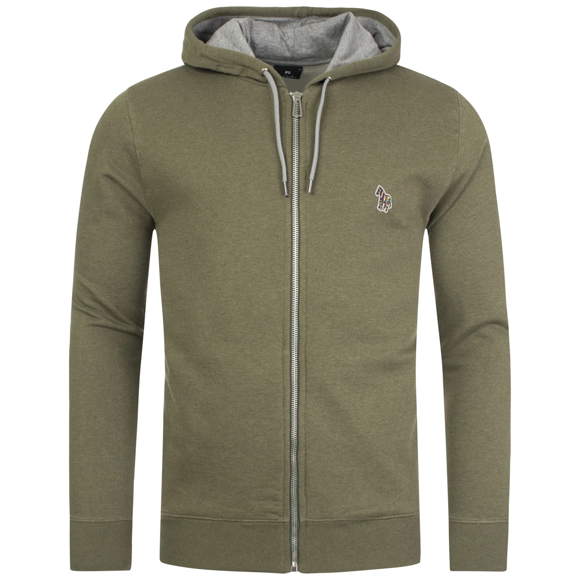 Regular Fit Zebra Logo Zip Through Hoodie