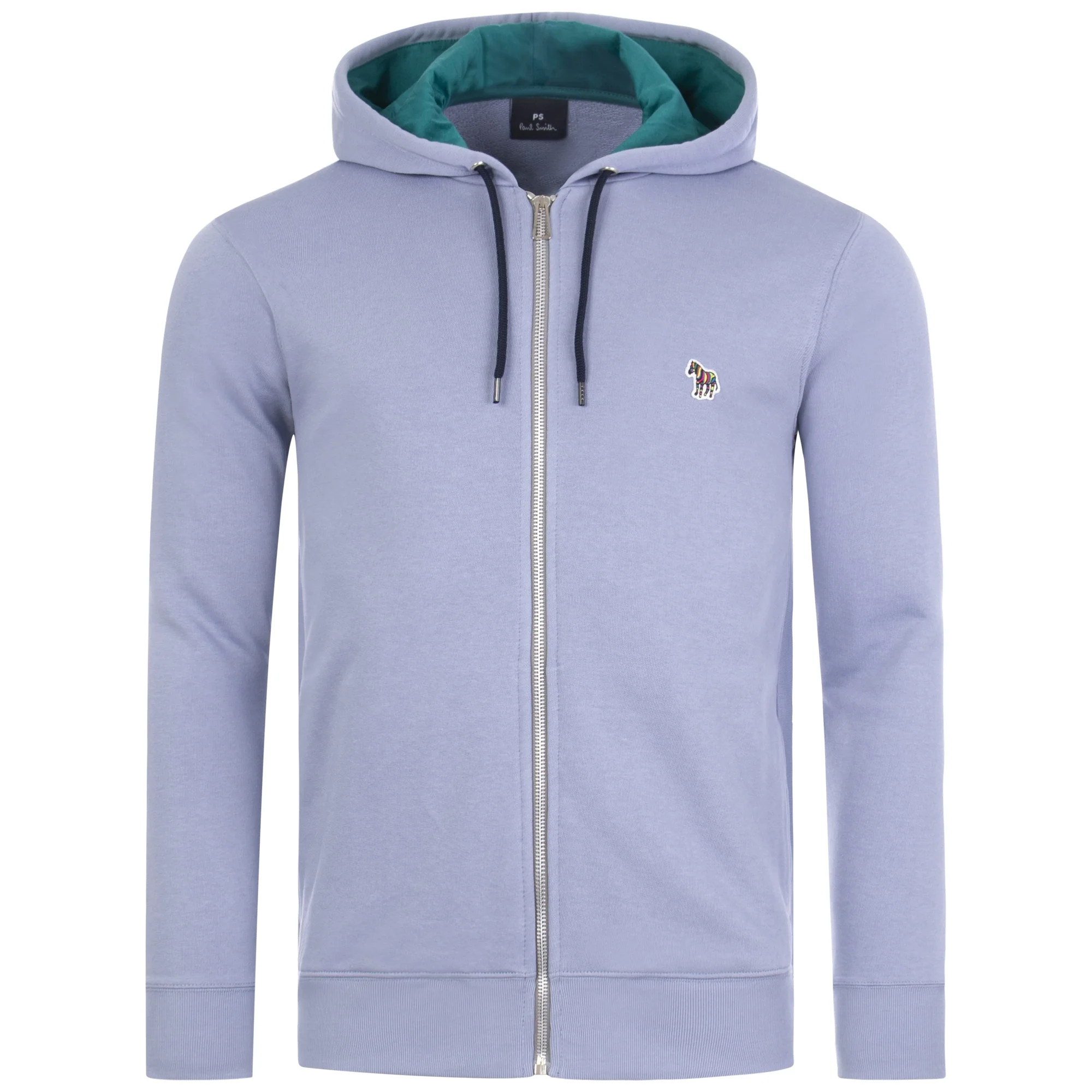 Regular Fit Zebra Logo Zip Through Hoodie