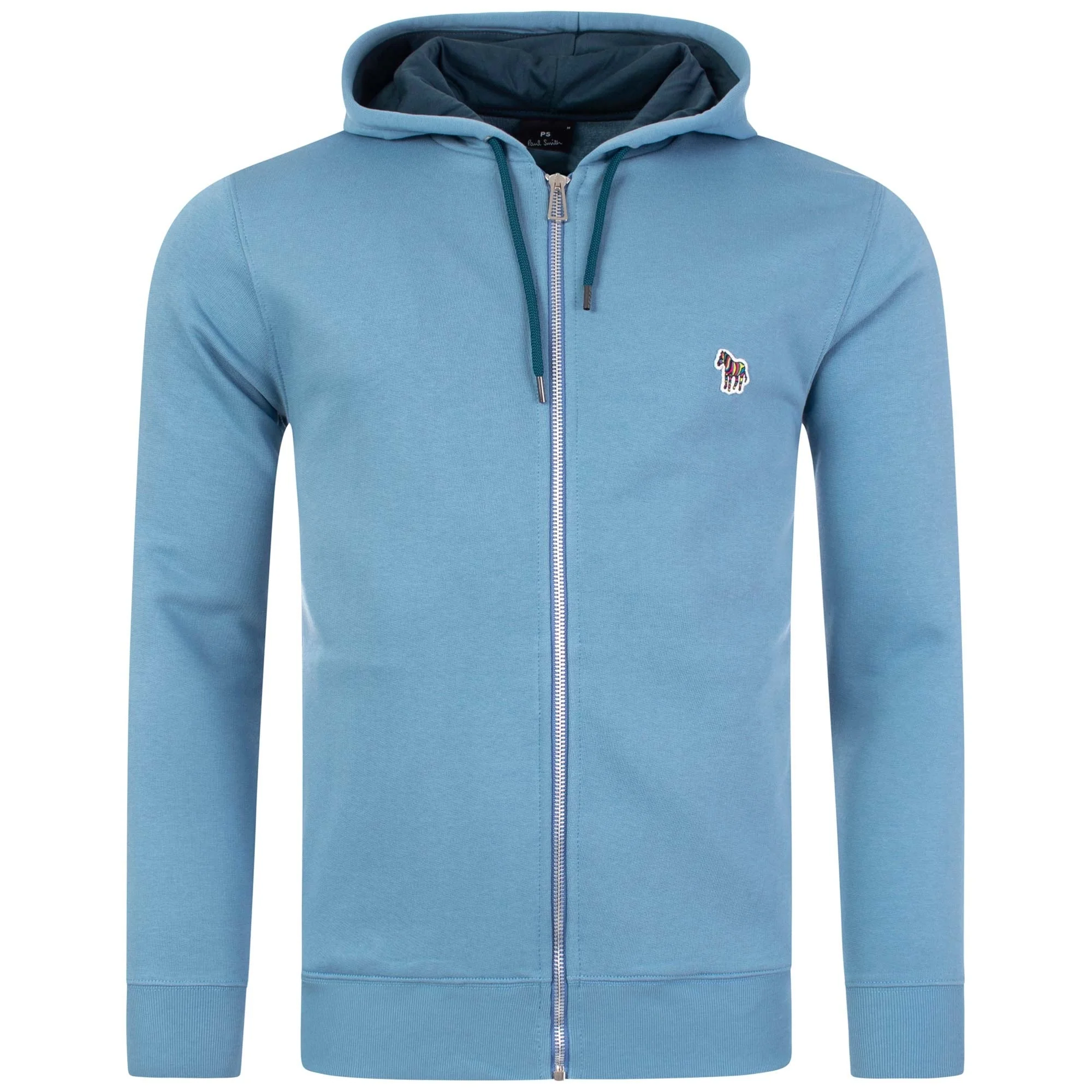 Regular Fit Zebra Logo Zip Through Hoodie