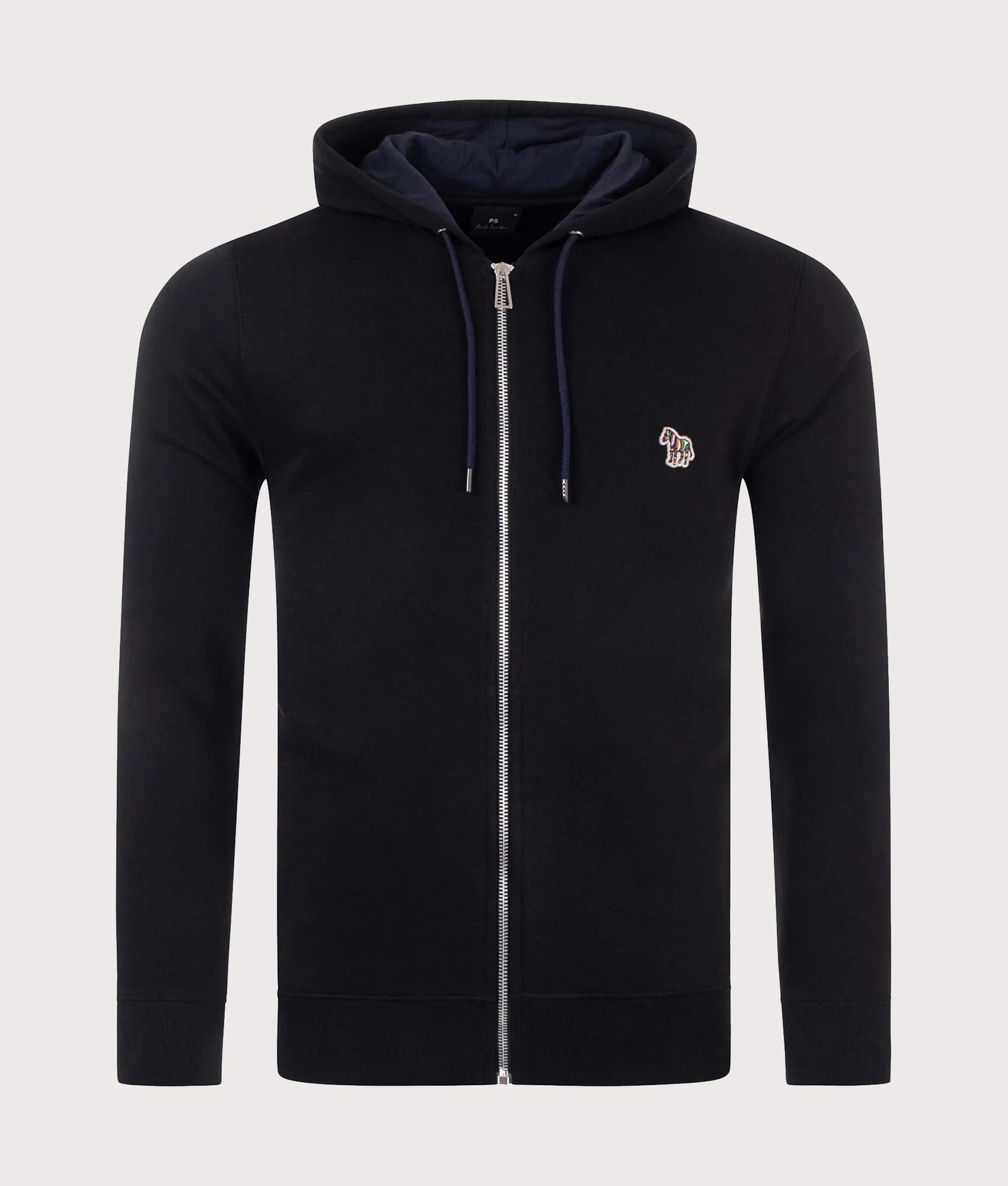 Regular Fit Zip Through Zebra Logo Hoodie - Image 2